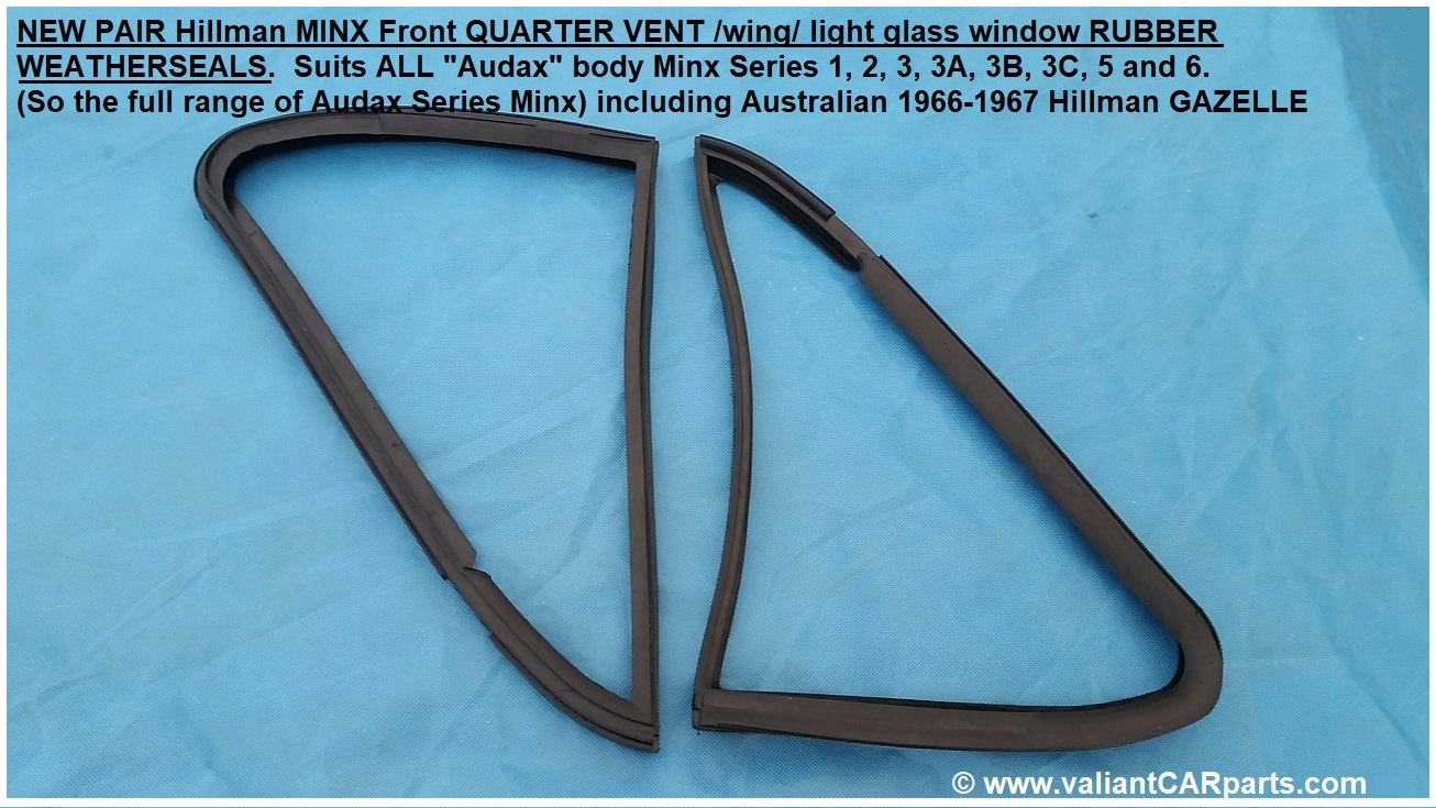 AUDAX_Hillman_MINX_Quarter_vent_wing_light_window_glass_weatherseals_PAIR_8