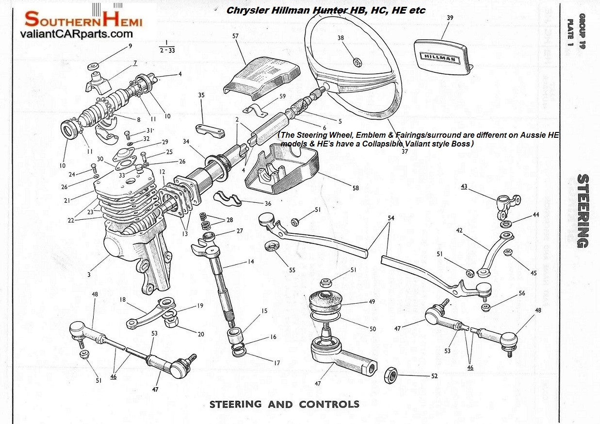 Hillman_Hunter_steering_parts_diagram